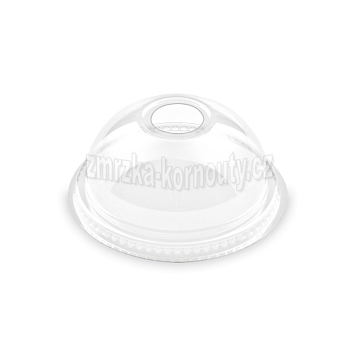 Víčko vypouklé, průhledné s otvorem (PET) Ø 78 mm