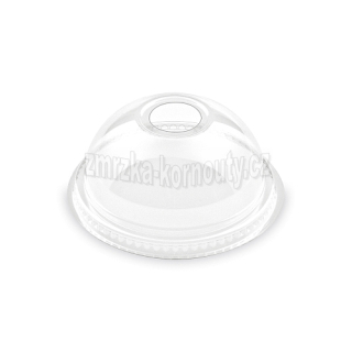 Víčko vypouklé, průhledné s otvorem (PET) Ø 78 mm