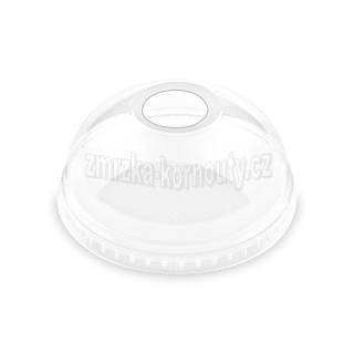 Víčko vypouklé, průhledné s otvorem (PET) Ø 95 mm